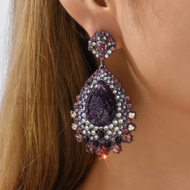 Gold Topaz Pageant Earrings
